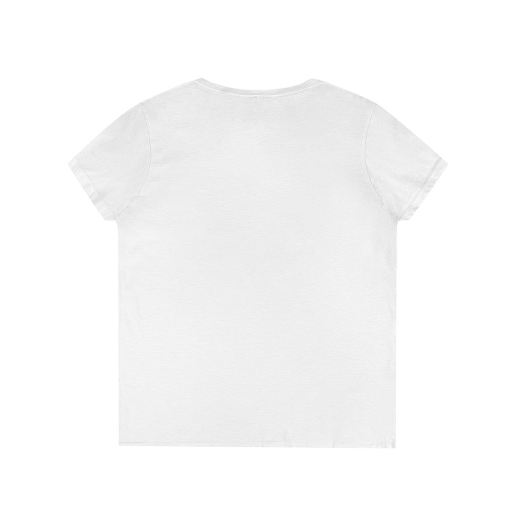 Minimalist Floral Crest V-Neck Tee