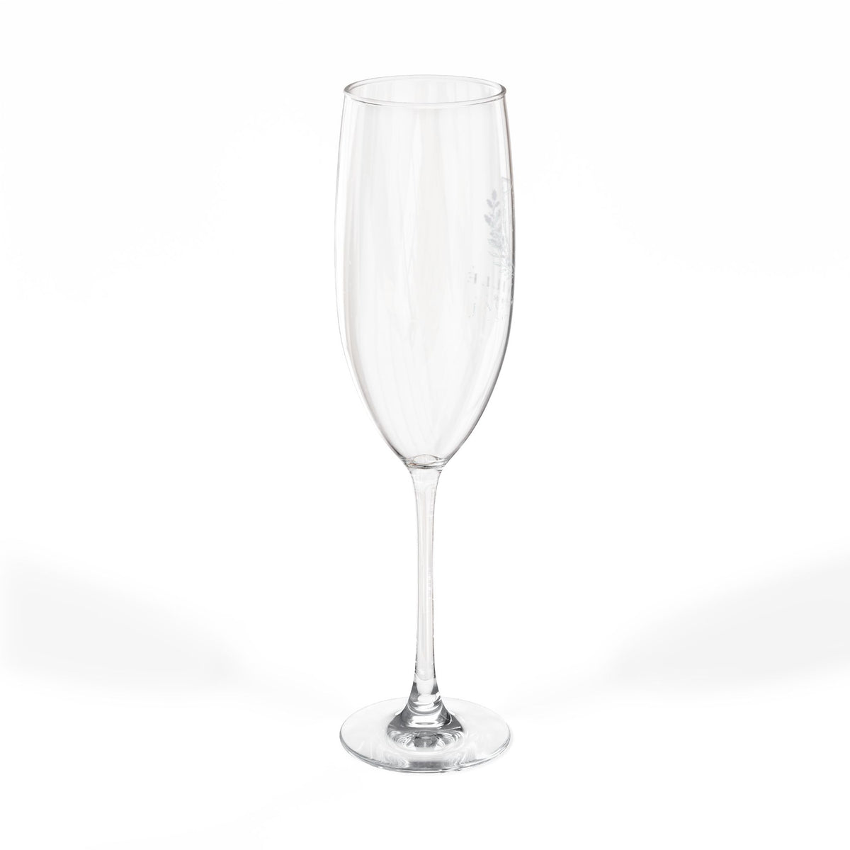 Engraved 8oz Champagne Flute — Personalized Crest Design
