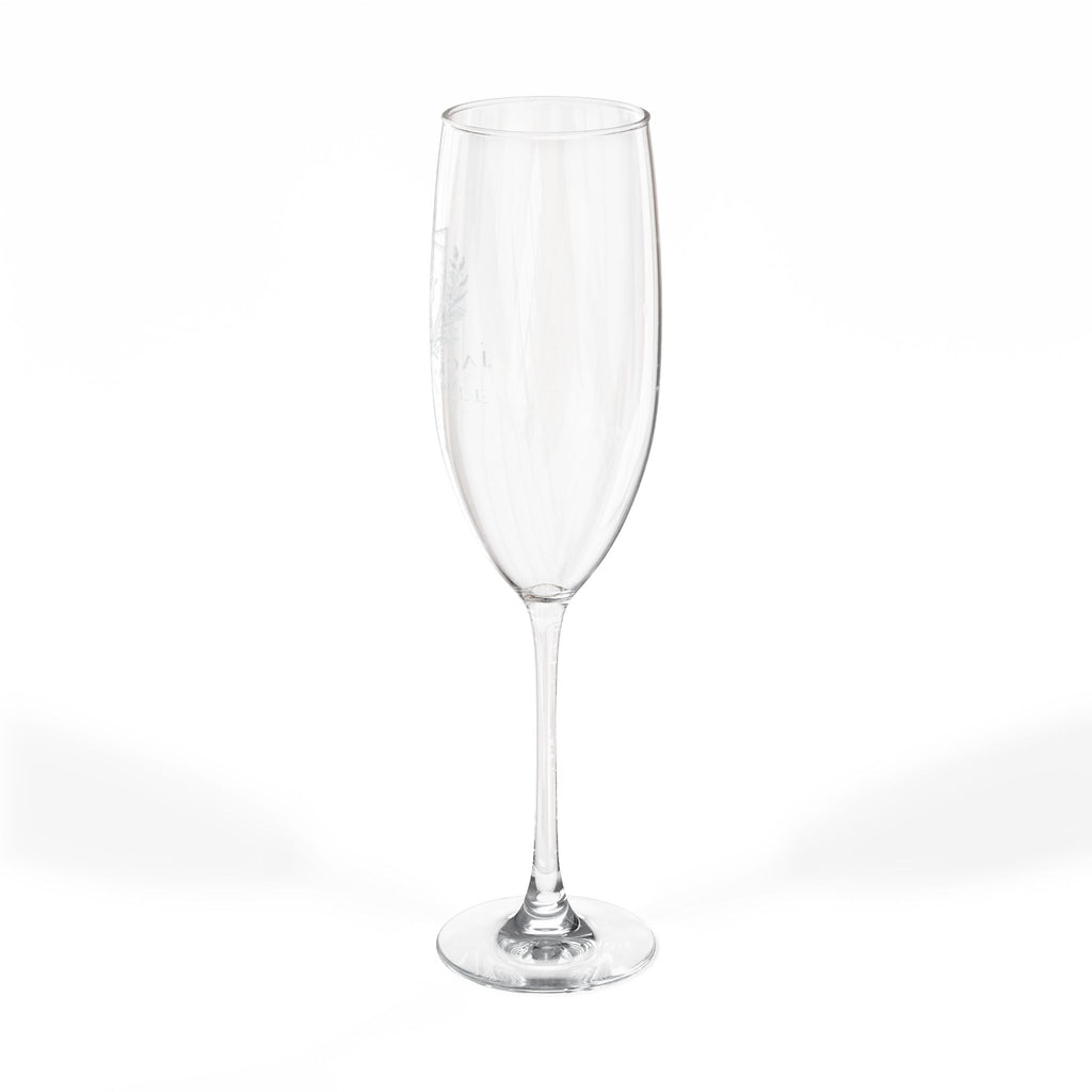 Engraved 8oz Champagne Flute — Personalized Crest Design