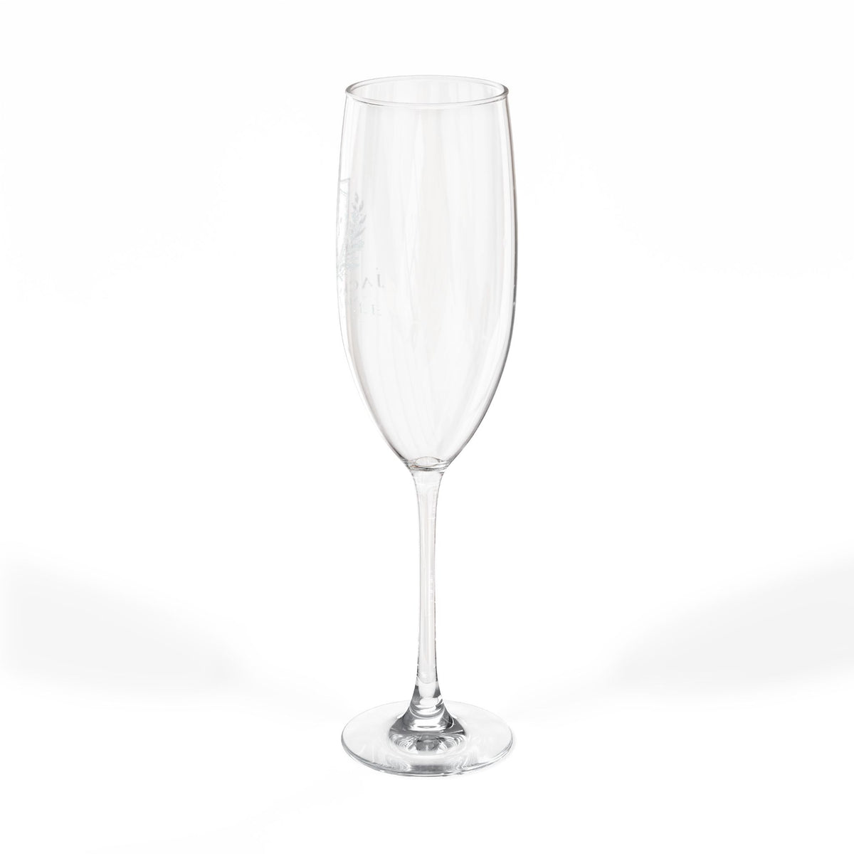 Engraved 8oz Champagne Flute — Personalized Crest Design