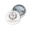 Custom Logo Pin Button — Jacksonville Society Paper Crest Button